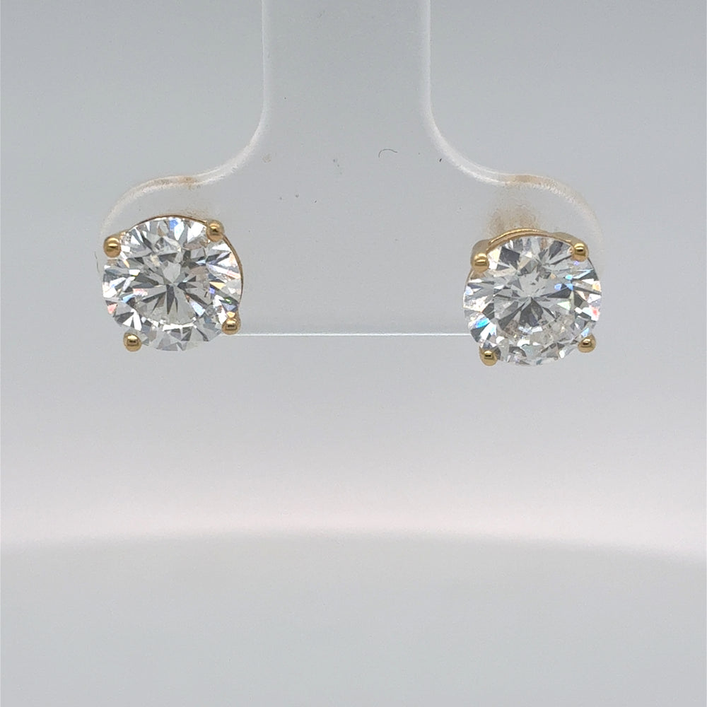 Sterling Silver Gold Plated 2.0tdw Lab Grown Diamond Studs