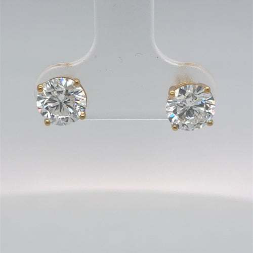 Sterling Silver Gold Plated 2.0tdw Lab Grown Diamond Studs