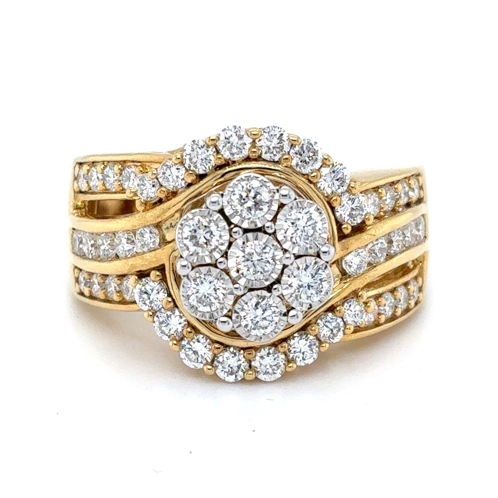 Sterling Silver Gold Plated 1.07tdw Lab Grown Diamond Rings