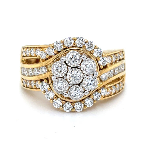 Sterling Silver Gold Plated 1.07tdw Lab Grown Diamond Rings