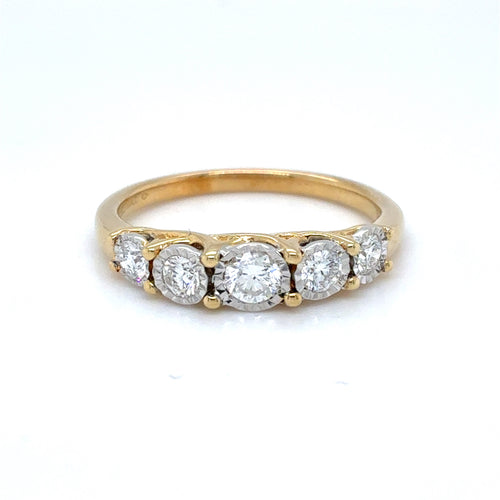 Sterling Silver Gold Plated .50tdw Lab Grown Diamond Ring