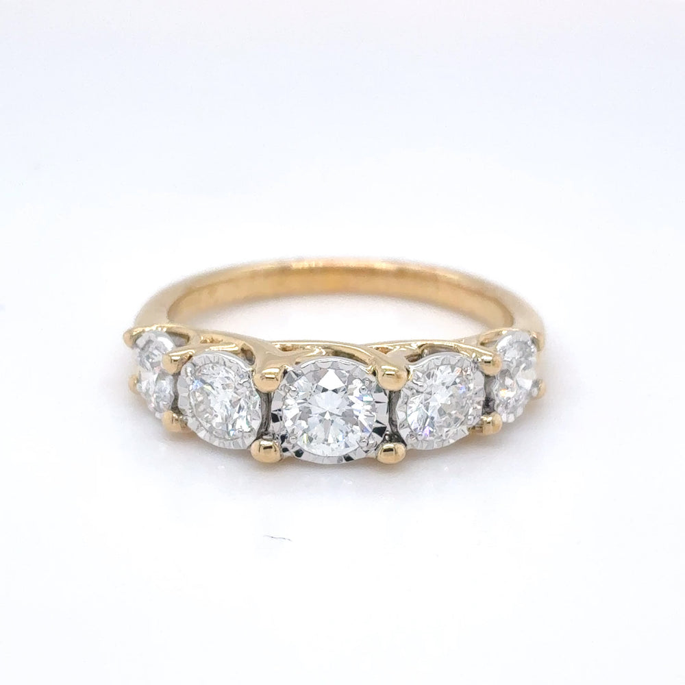 Sterling Silver Gold Plated 1.0tdw Lab Grown Diamond Rings
