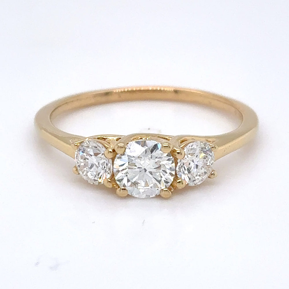 Sterling Silver Gold Plated 1.0tdw Lab Grown Diamond Rings
