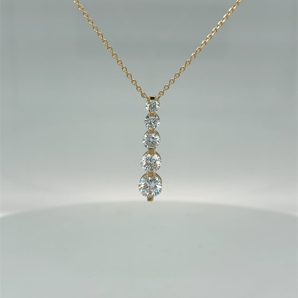 Sterling Silver Gold Plated 1.0tdw Lab Grown Diamond Pendant