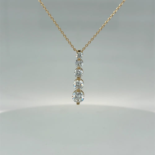 Sterling Silver Gold Plated 1.0tdw Lab Grown Diamond Pendant