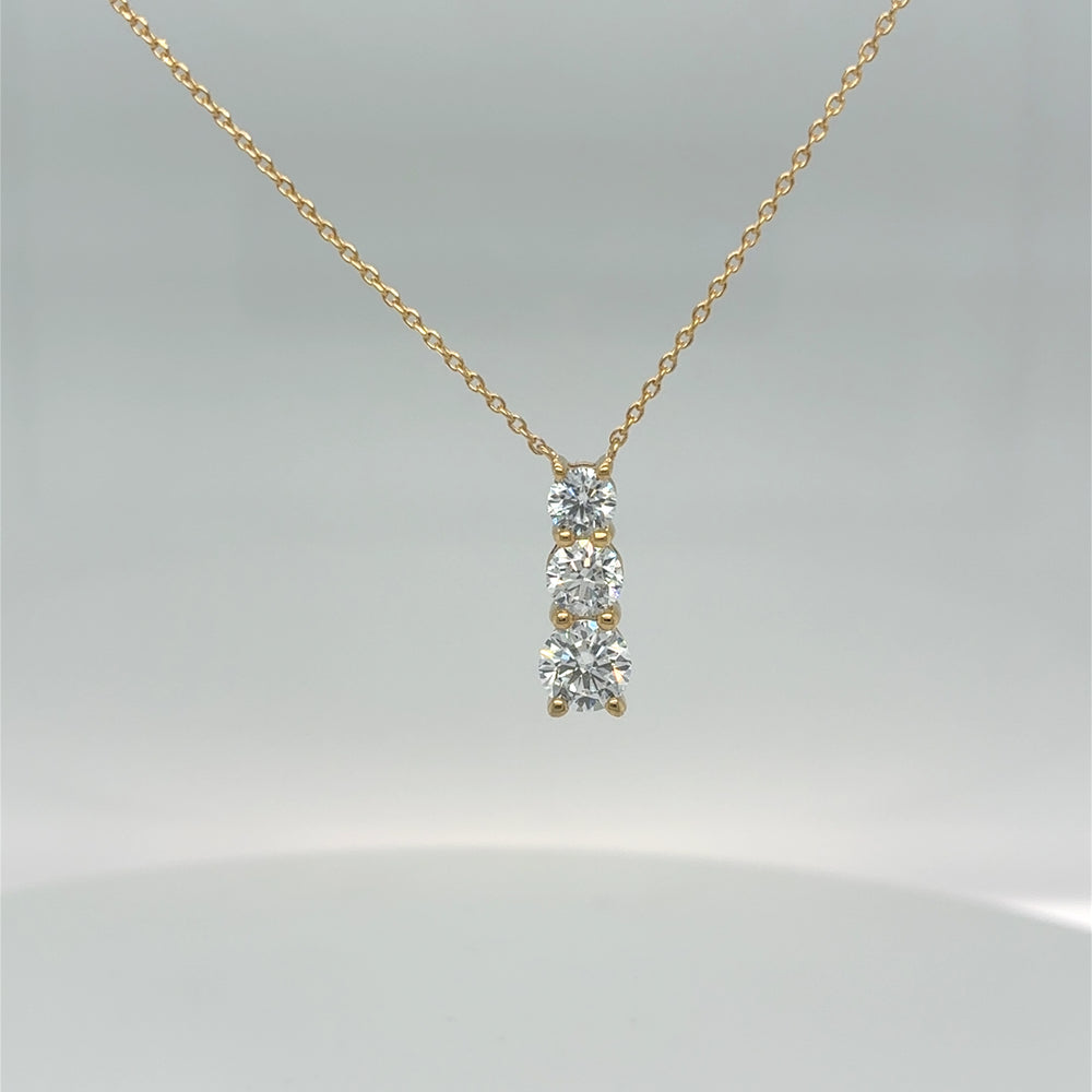 Sterling Silver Gold Plated 1.0tdw Lab Grown Diamond Pendant