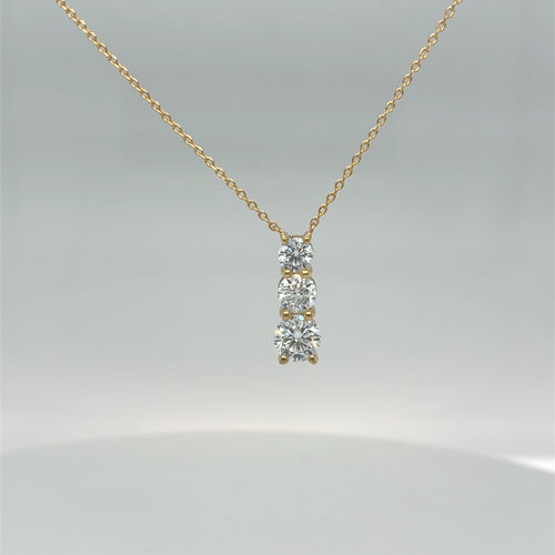 Sterling Silver Gold Plated 1.0tdw Lab Grown Diamond Pendant