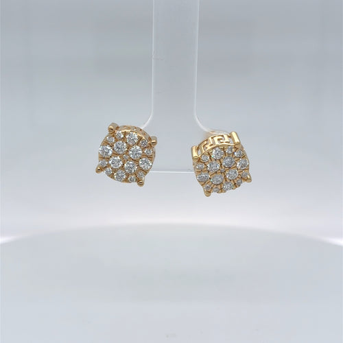 Sterling Silver Gold Plated 1.0tdw Lab Grown Diamond Studs