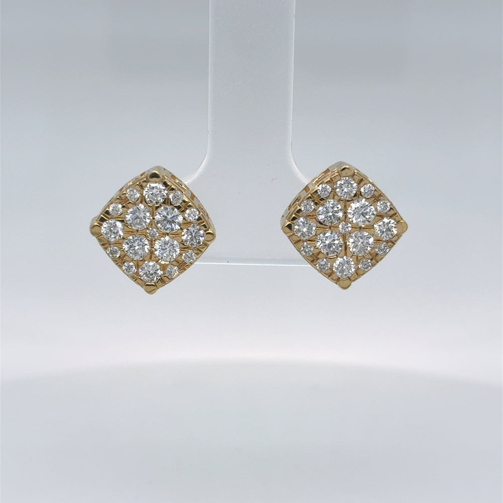 Sterling Silver Gold Plated 1.0tdw Lab Grown Diamond Studs