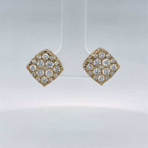 Sterling Silver Gold Plated 1.0tdw Lab Grown Diamond Studs
