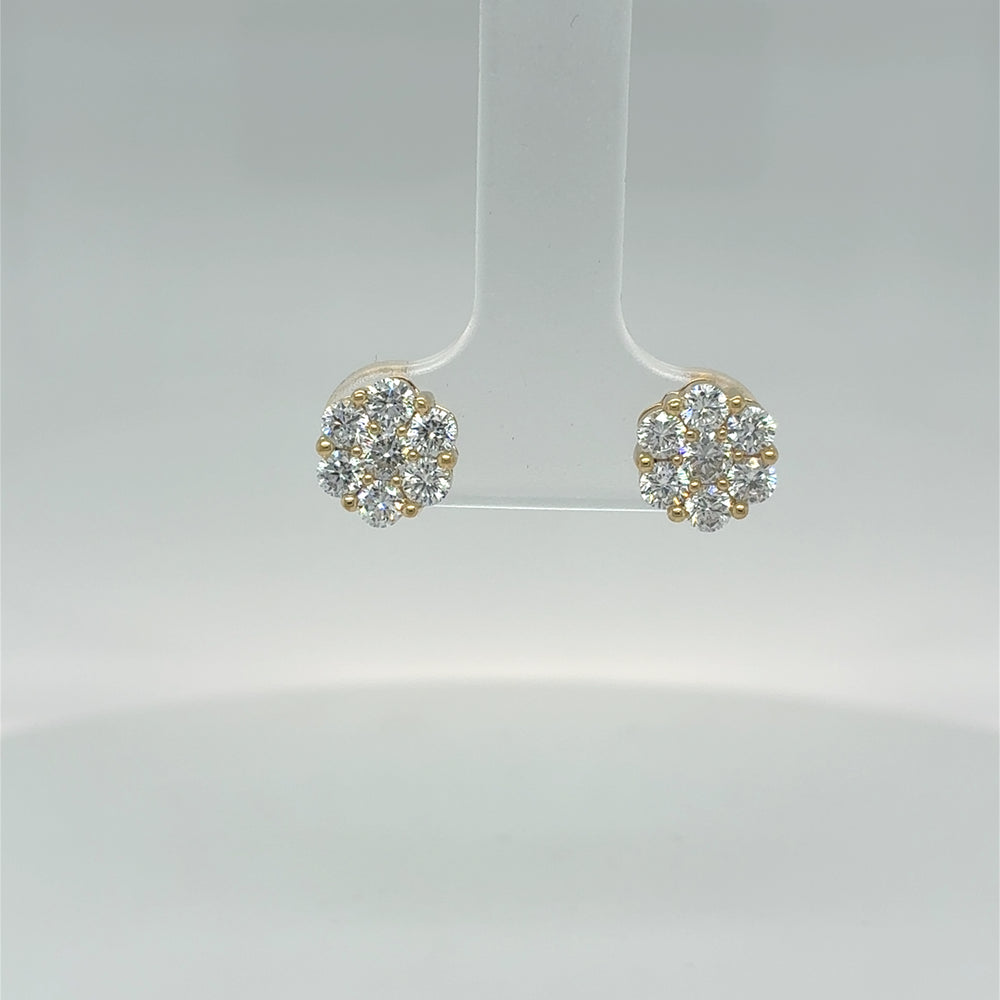 Sterling Silver Gold Plated 1.0tdw Lab Grown Diamond Studs