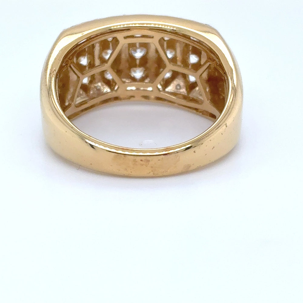Sterling Silver Gold Plated 1.0tdw Lab Grown Diamond Ring