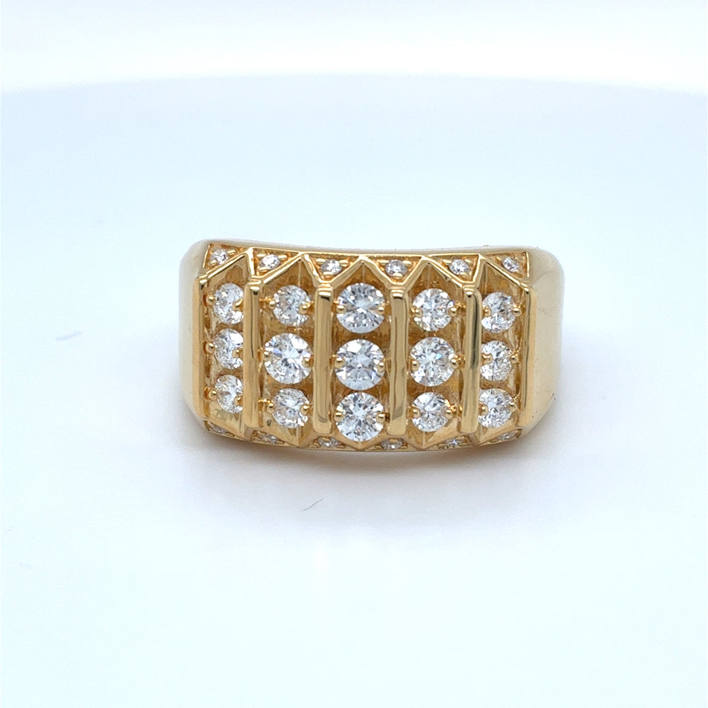 Sterling Silver Gold Plated 1.0tdw Lab Grown Diamond Ring