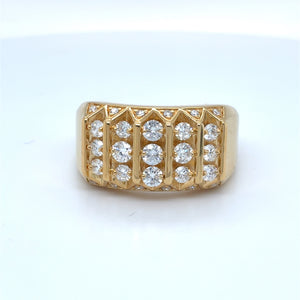 Sterling Silver Gold Plated 1.0tdw Lab Grown Diamond Ring