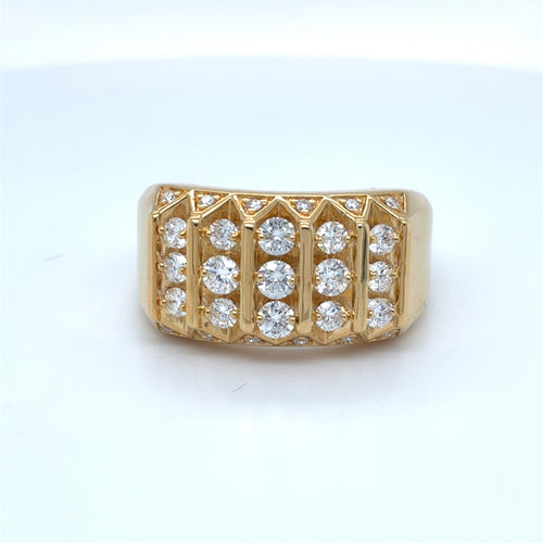 Sterling Silver Gold Plated 1.0tdw Lab Grown Diamond Ring