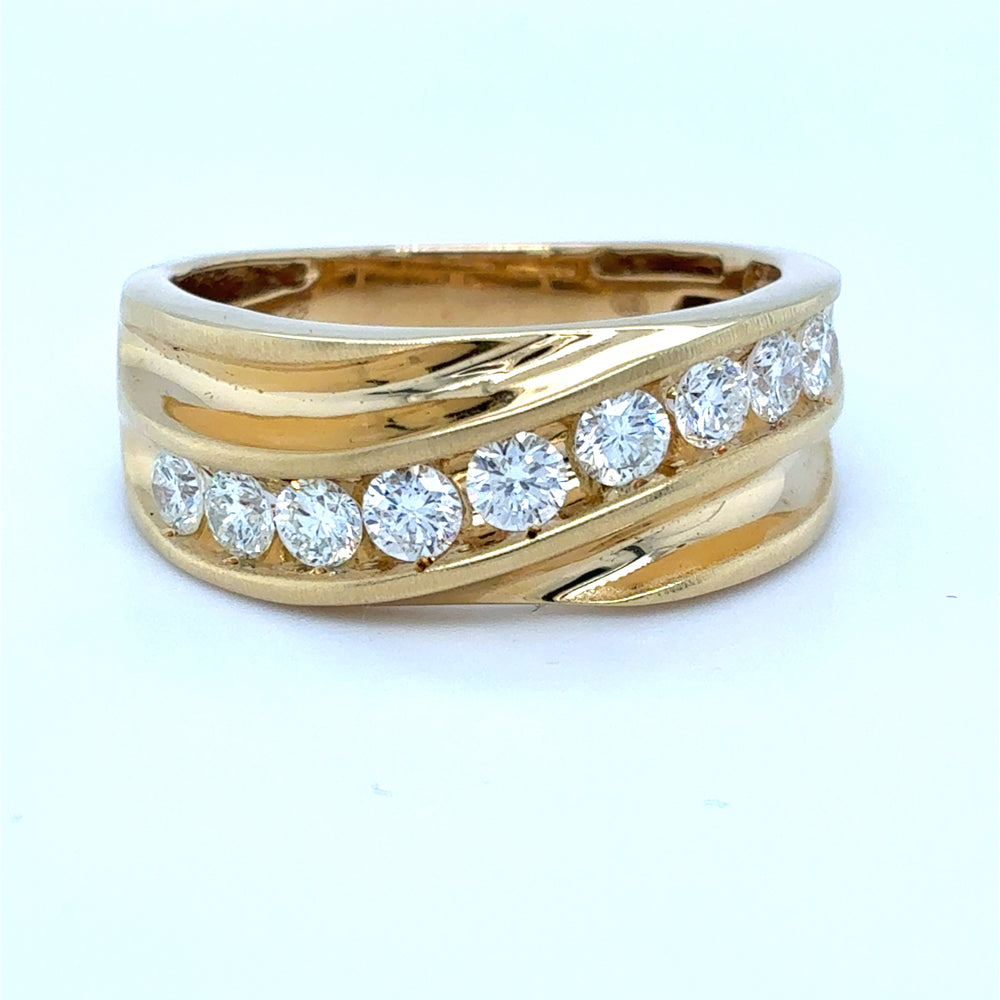 Sterling Silver Gold Plated 1.0tdw Lab Grown Diamond Ring