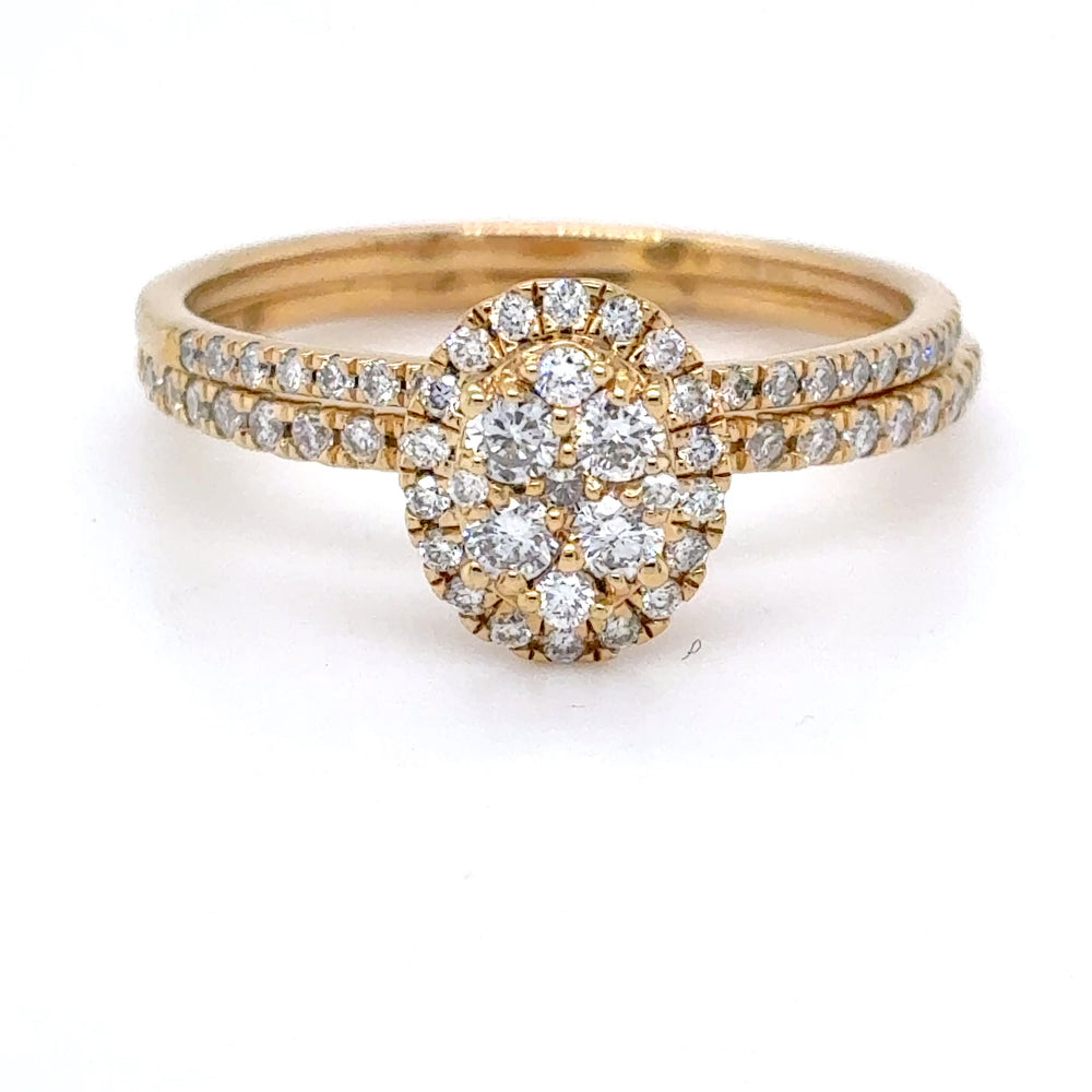 Sterling Silver Gold Plated .50tdw Lab Grown Diamond Ring