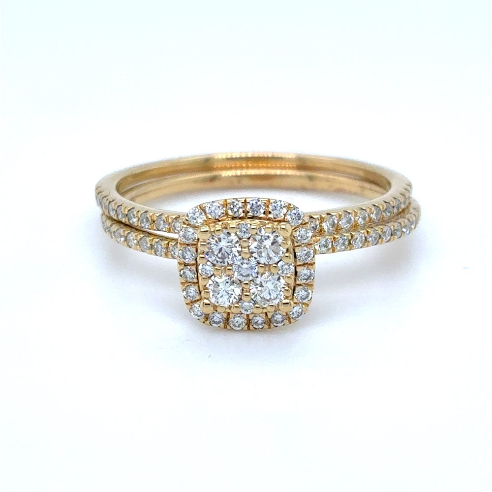 Sterling Silver Gold Plated .50tdw Lab Grown Diamond Ring