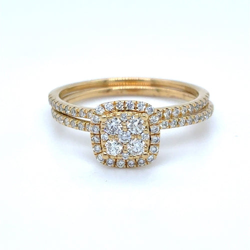 Sterling Silver Gold Plated .50tdw Lab Grown Diamond Ring