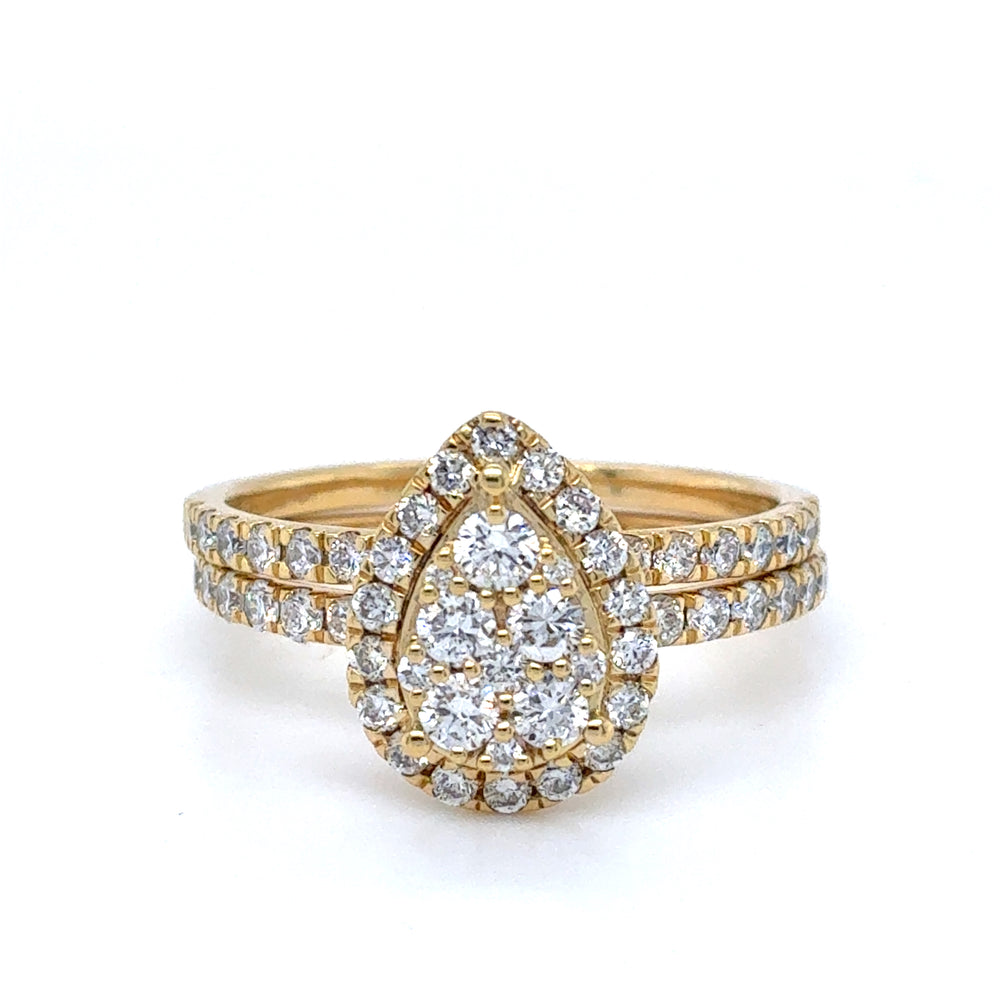 Sterling Silver Gold Plated 1.0tdw Lab Grown Diamond Ring