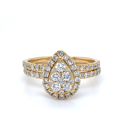 Sterling Silver Gold Plated 1.0tdw Lab Grown Diamond Ring