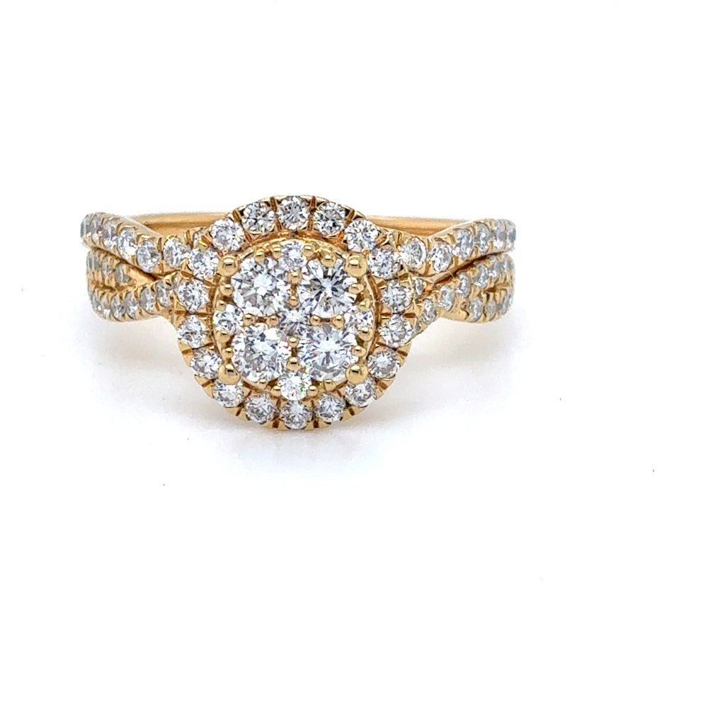 Sterling Silver Gold Plated 1.0tdw Lab Grown Diamond Ring
