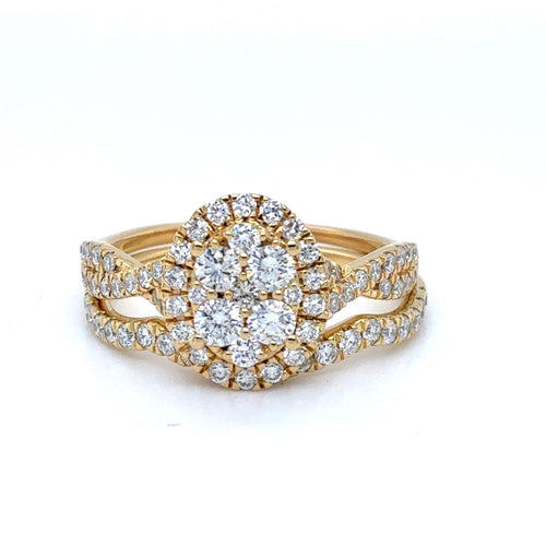 Sterling Silver Gold Plated 1.0tdw Lab Grown Diamond Ring