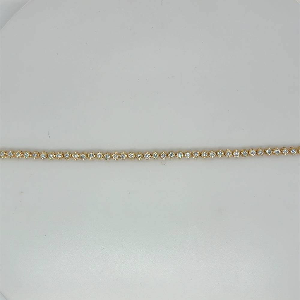 Sterling Silver Gold Plated 2.0tdw Lab Grown Diamond Bracelet