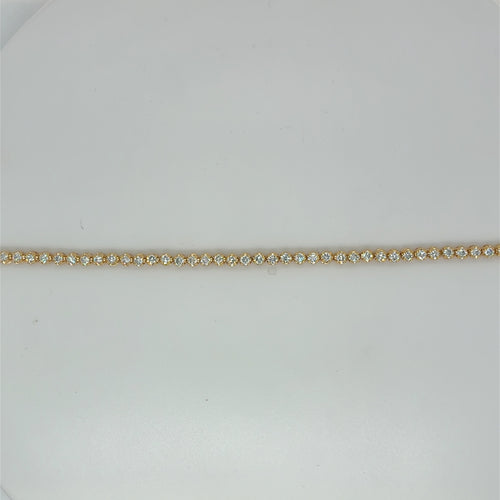 Sterling Silver Gold Plated 2.0tdw Lab Grown Diamond Bracelet