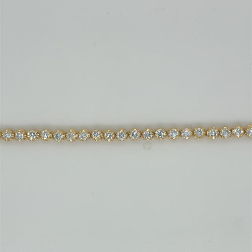Sterling Silver Gold Plated 2.0tdw Lab Grown Diamond Bracelet