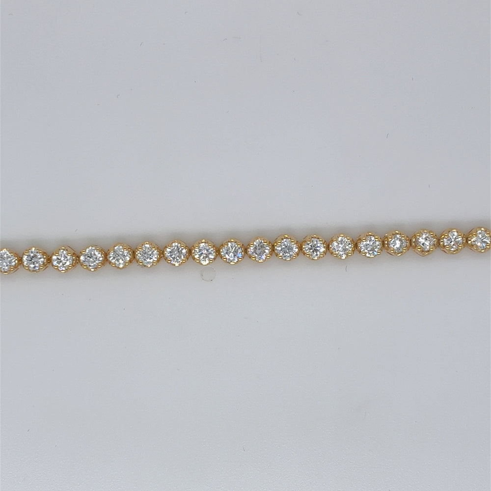 Sterling Silver Gold Plated 3.0tdw Lab Grown Diamond Bracelet