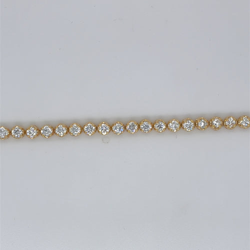 Sterling Silver Gold Plated 3.0tdw Lab Grown Diamond Bracelet