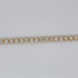 Sterling Silver Gold Plated 3.0tdw Lab Grown Diamond Bracelet