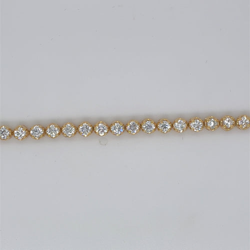 Sterling Silver Gold Plated 3.0tdw Lab Grown Diamond Bracelet