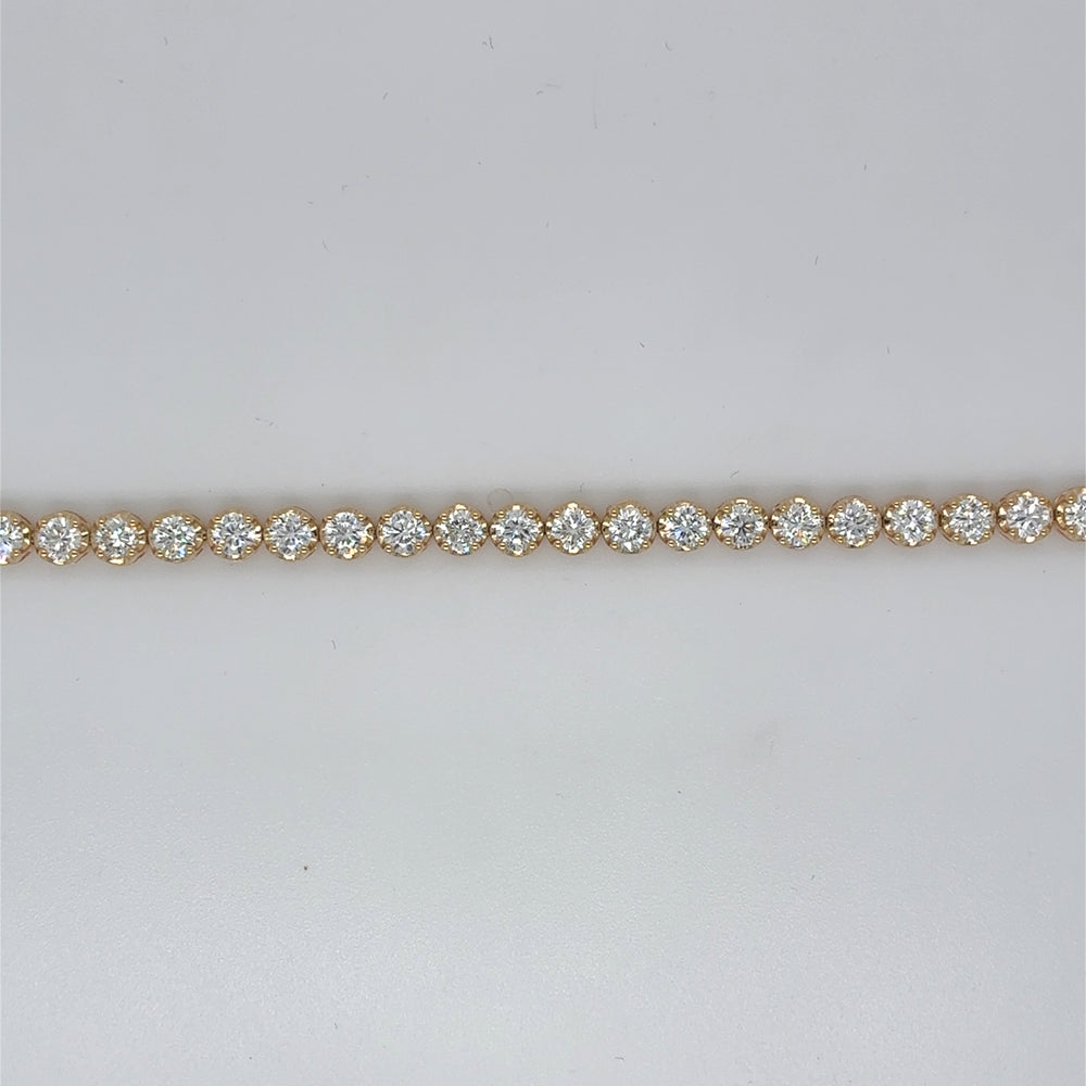 Sterling Silver Gold Plated 5.0tdw Lab Grown Diamond Bracelet