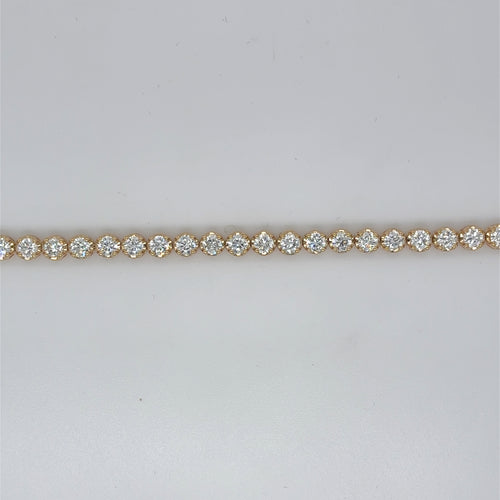 Sterling Silver Gold Plated 5.0tdw Lab Grown Diamond Bracelet
