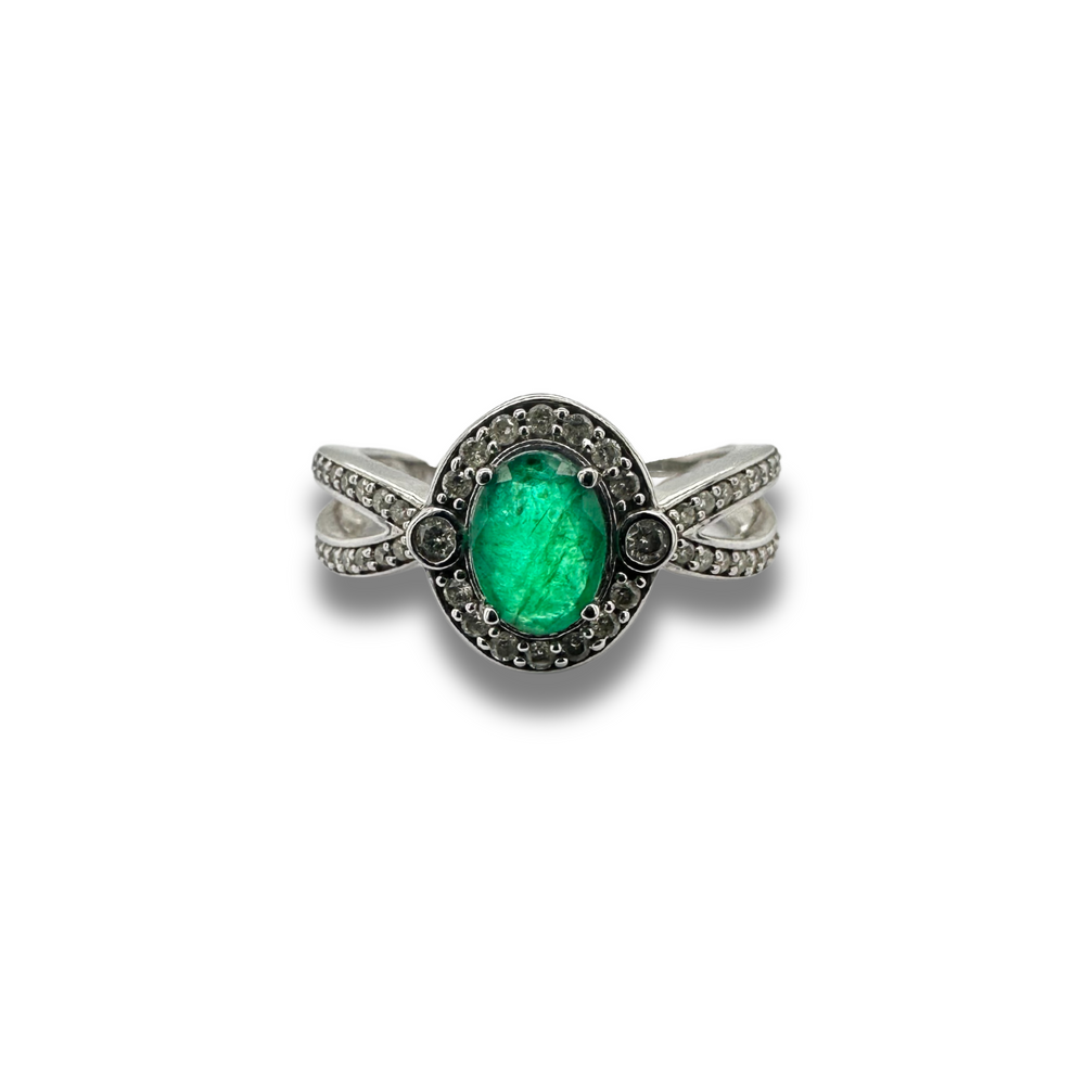 14KW Emerald and Diamond Ring