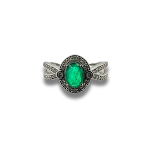 14KW Emerald and Diamond Ring
