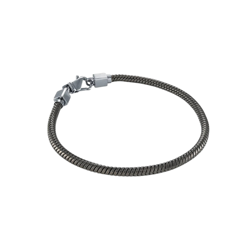 Italgem Stainless Steel Black Snake Bracelet