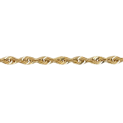 10kt Yellow Gold 3mm Rope Anklet