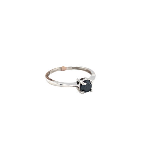 10kt White Gold .76tw Black Diamond Ring