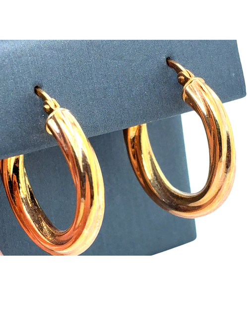 10kt Yellow Gold Fancy 23mm Hoop Earrings