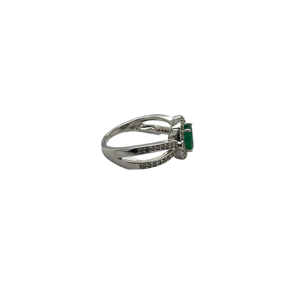 14KW Emerald and Diamond Ring