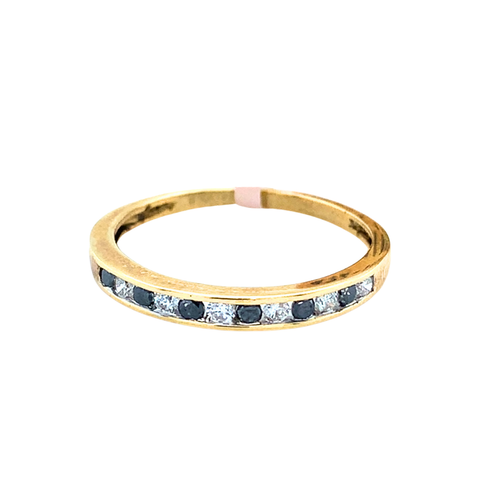 10kt Yellow Gold .25tw Black and White Diamond Band