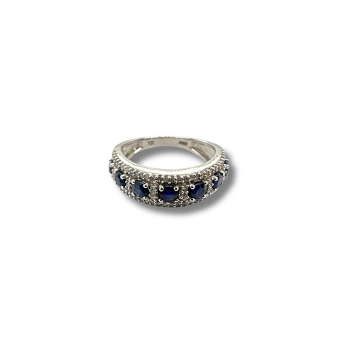 10KW Blue Sapphire and Diamond Fashion Band