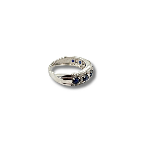 10KW Blue Sapphire and Diamond Fashion Band