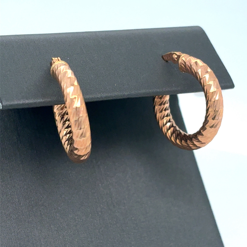 10kt Rose Fancy Gold Hoops