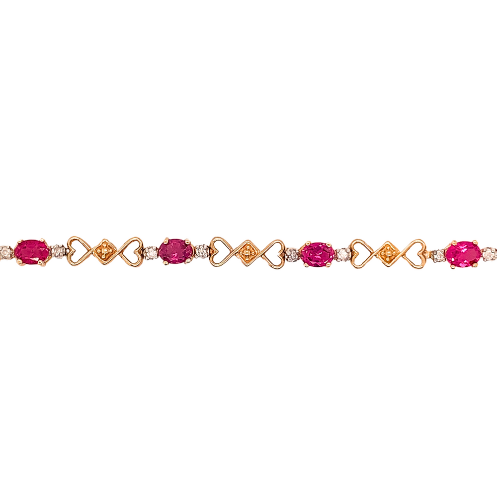 10kt Yellow Gold Pink Tourmaline Bracelet