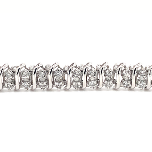 10KT White Gold Natural Diamond 2.00TW Bracelet