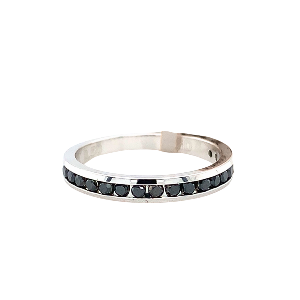 10kt White Gold .50tw Black Diamond Band